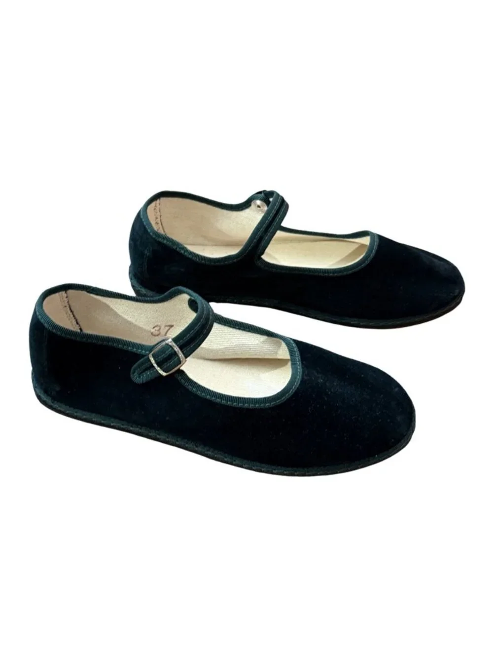 Vibivenezia Mary Jane Laguna Green Velvet Shoes NWOB $165 Sz 37